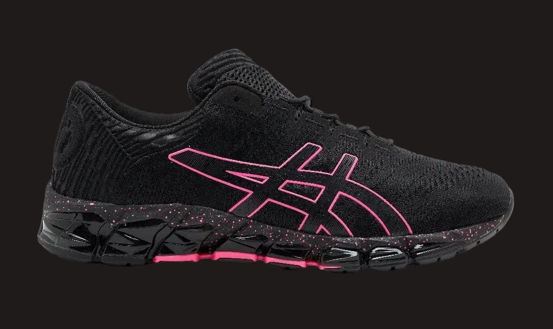Running Sneakers - Black with Pink Accents