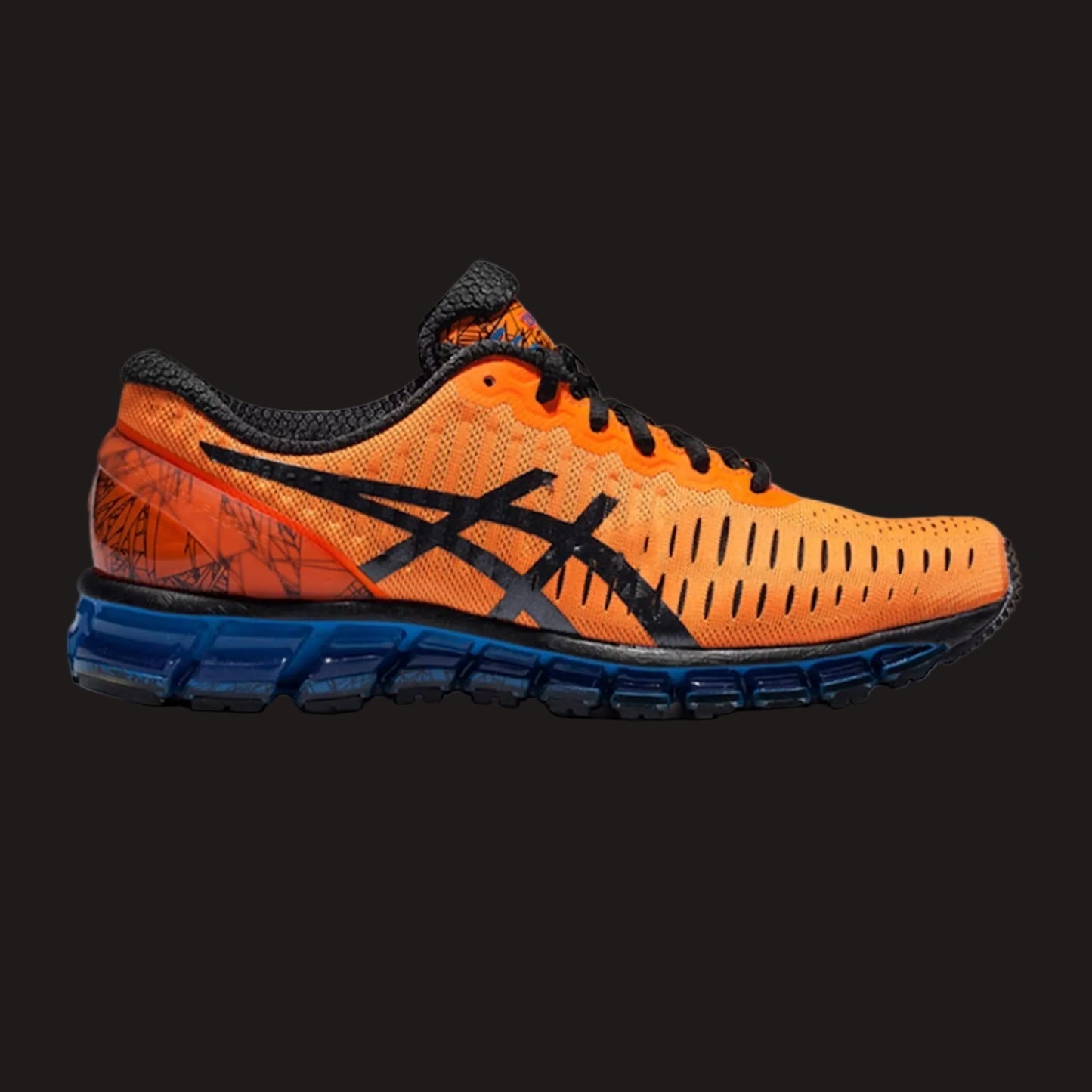 ASICS Gel-Quantum 360 Hot Orange Black Blue GEL Cushioning Running Sneaker