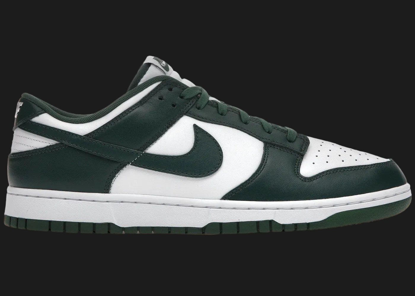 Nike Dunk Low Michigan State Varsity Green White Premium Leather Sneaker